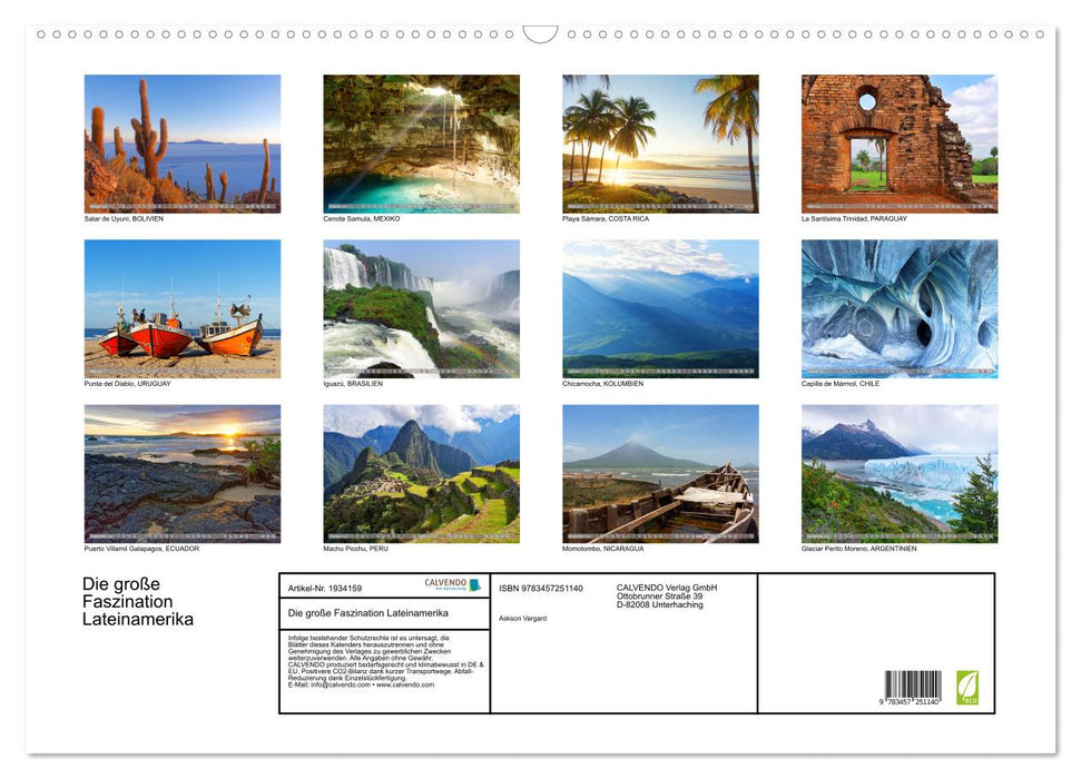 Die große Faszination Lateinamerika (CALVENDO Wandkalender 2026)
