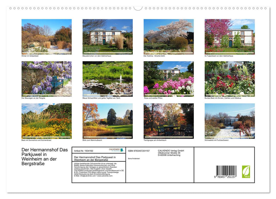 Der Hermannshof Das Parkjuwel in Weinheim an der Bergstraße (CALVENDO Premium Wandkalender 2026)