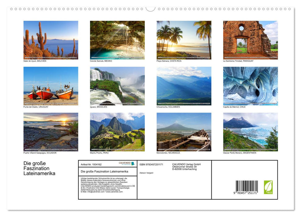 Die große Faszination Lateinamerika (CALVENDO Premium Wandkalender 2026)
