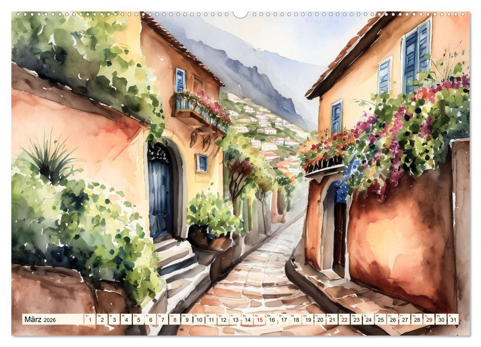 Fernweh - Malerische Gassen (CALVENDO Premium Wandkalender 2026)