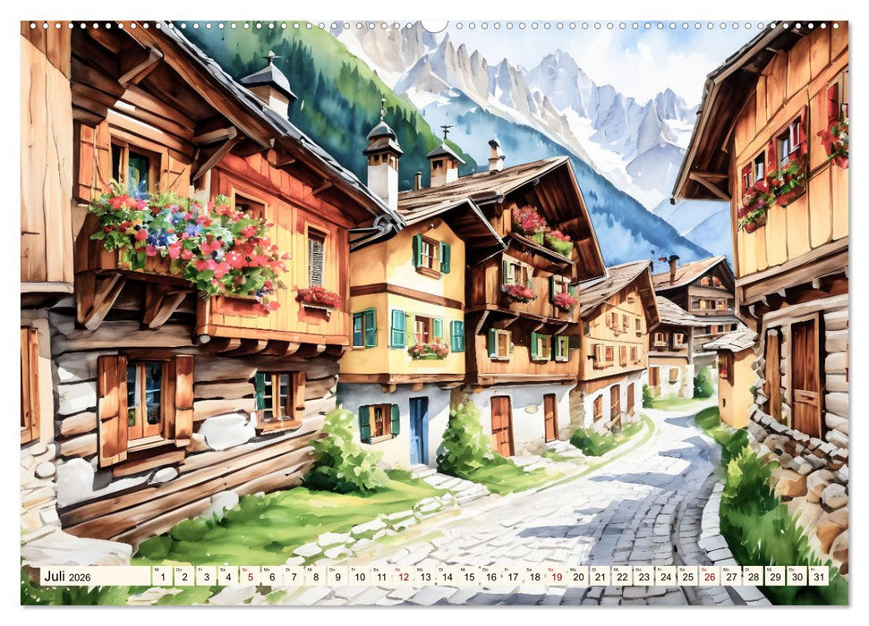 Fernweh - Malerische Gassen (CALVENDO Premium Wandkalender 2026)