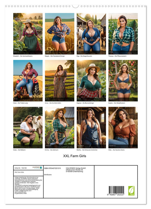 XXL Farm Girls (CALVENDO Premium Wandkalender 2026)