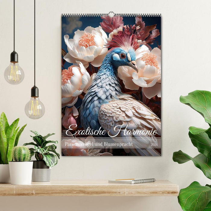 Exotische Harmonie - Paradiesvögel und Blumenpracht (CALVENDO Wandkalender 2026)