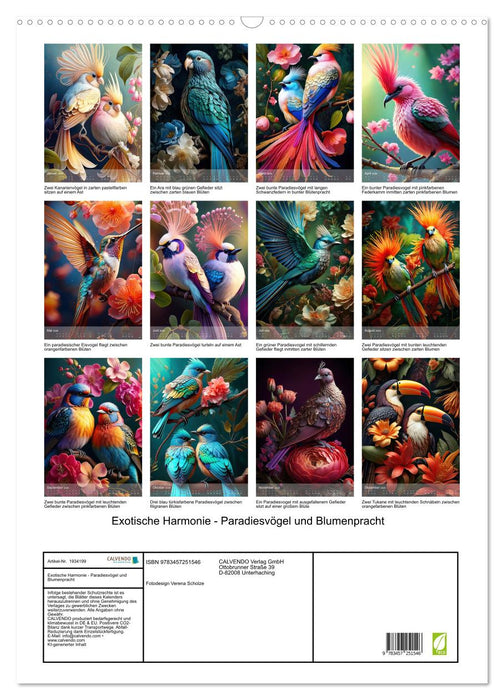 Exotische Harmonie - Paradiesvögel und Blumenpracht (CALVENDO Wandkalender 2026)