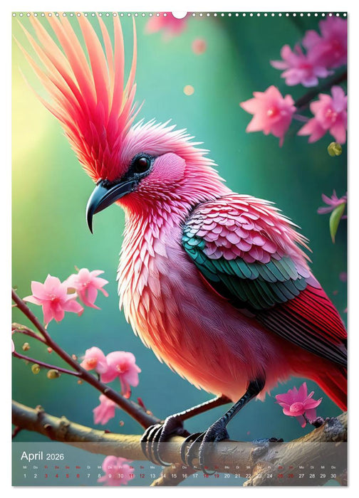 Exotische Harmonie - Paradiesvögel und Blumenpracht (CALVENDO Premium Wandkalender 2026)