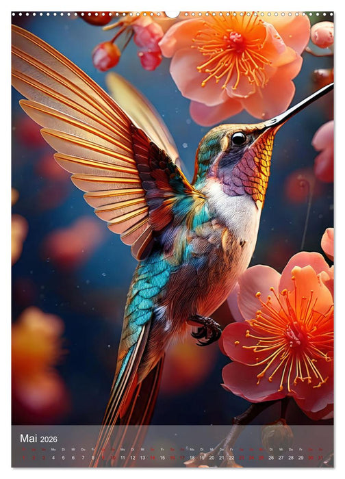 Exotische Harmonie - Paradiesvögel und Blumenpracht (CALVENDO Premium Wandkalender 2026)