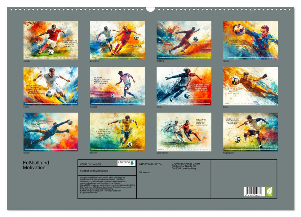 Fußball und Motivation (CALVENDO Wandkalender 2026)