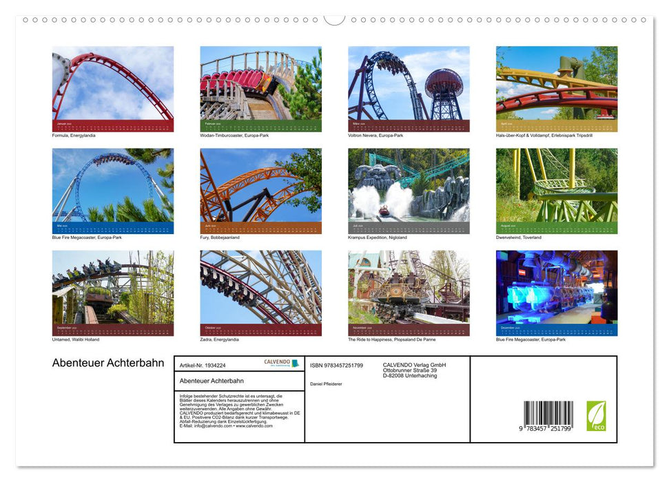 Abenteuer Achterbahn (CALVENDO Premium Wandkalender 2026)