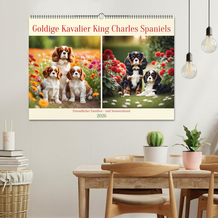 Goldige Kavalier King Charles Spaniels (CALVENDO Wandkalender 2026)