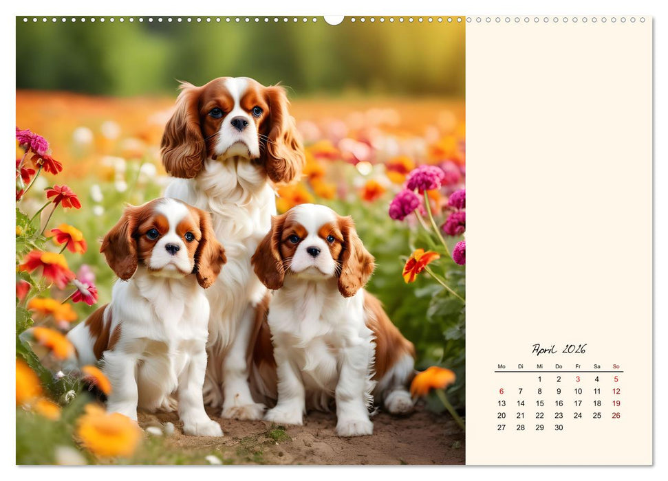 Goldige Kavalier King Charles Spaniels (CALVENDO Wandkalender 2026)