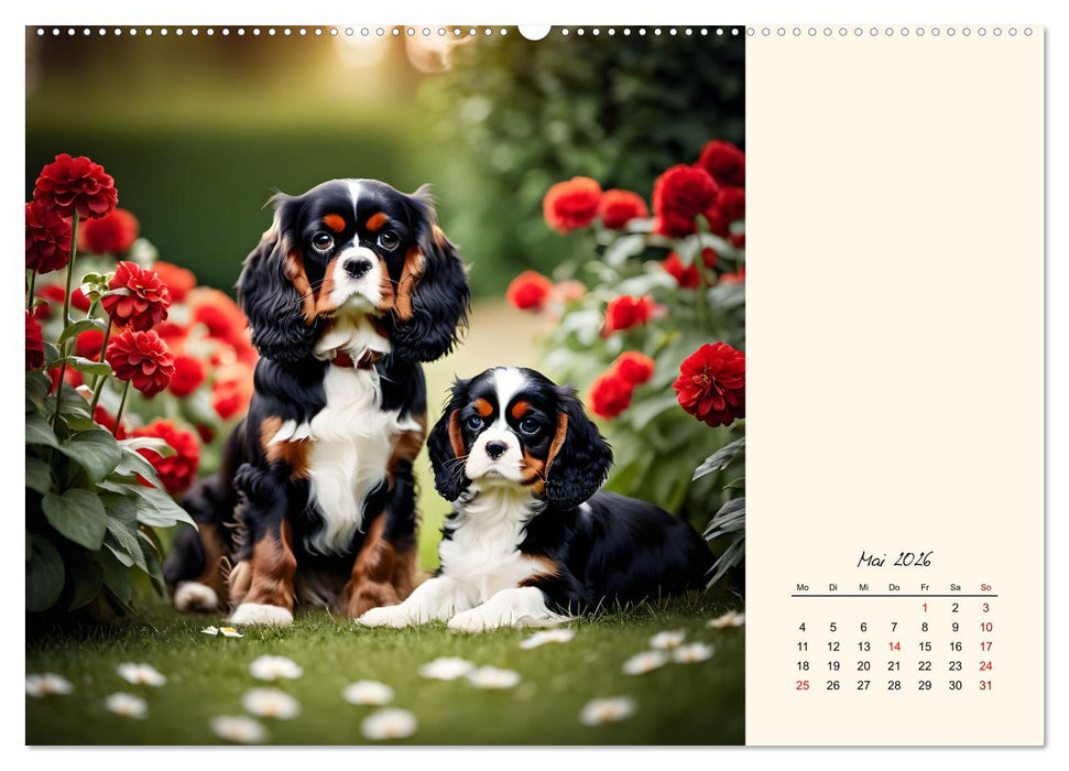 Goldige Kavalier King Charles Spaniels (CALVENDO Wandkalender 2026)