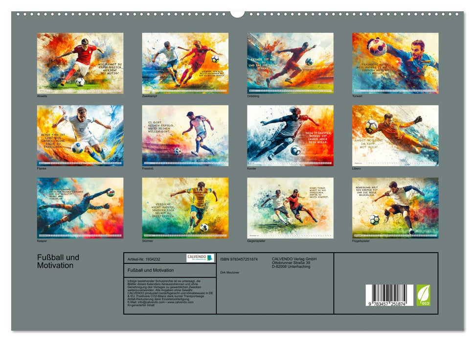 Fußball und Motivation (CALVENDO Premium Wandkalender 2026)
