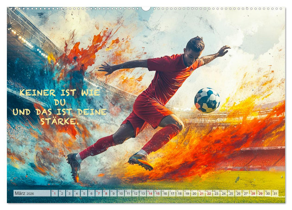 Fußball und Motivation (CALVENDO Premium Wandkalender 2026)