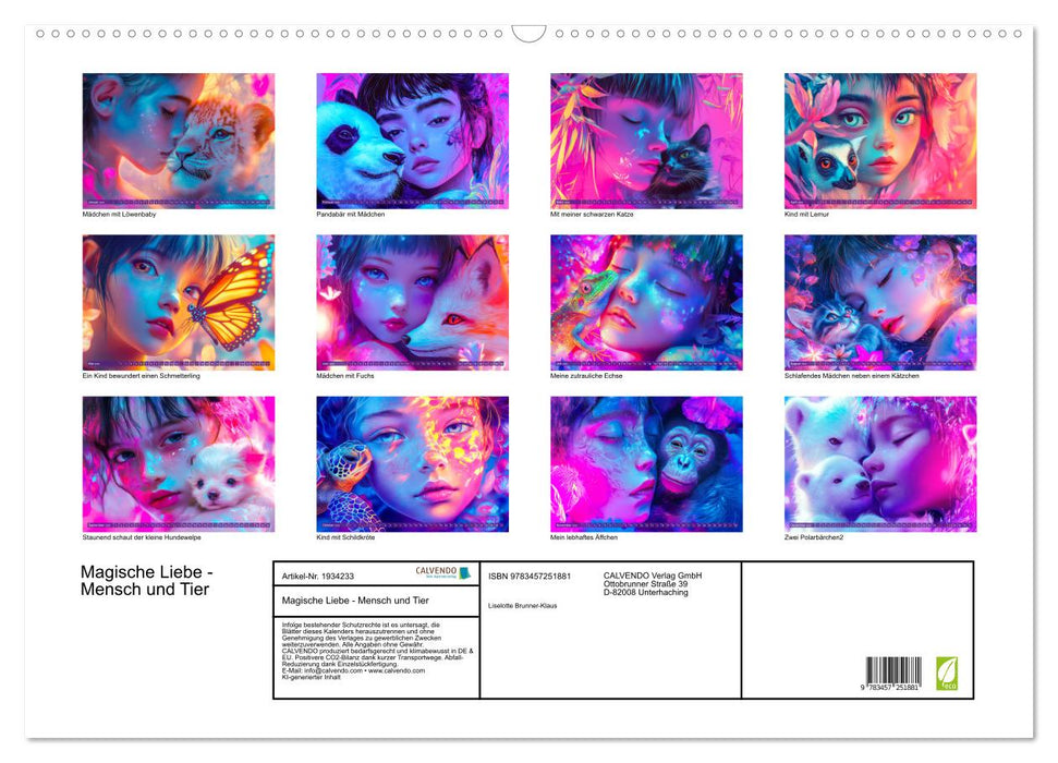 Magische Liebe - Mensch und Tier (CALVENDO Wandkalender 2026)