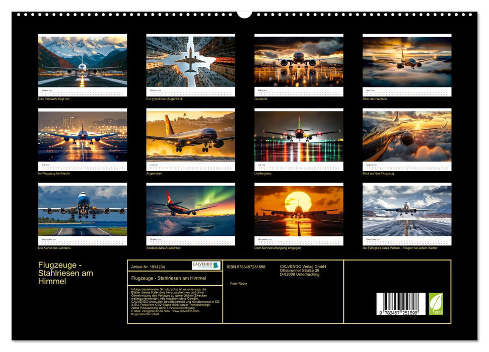 Flugzeuge - Stahlriesen am Himmel (CALVENDO Premium Wandkalender 2026)