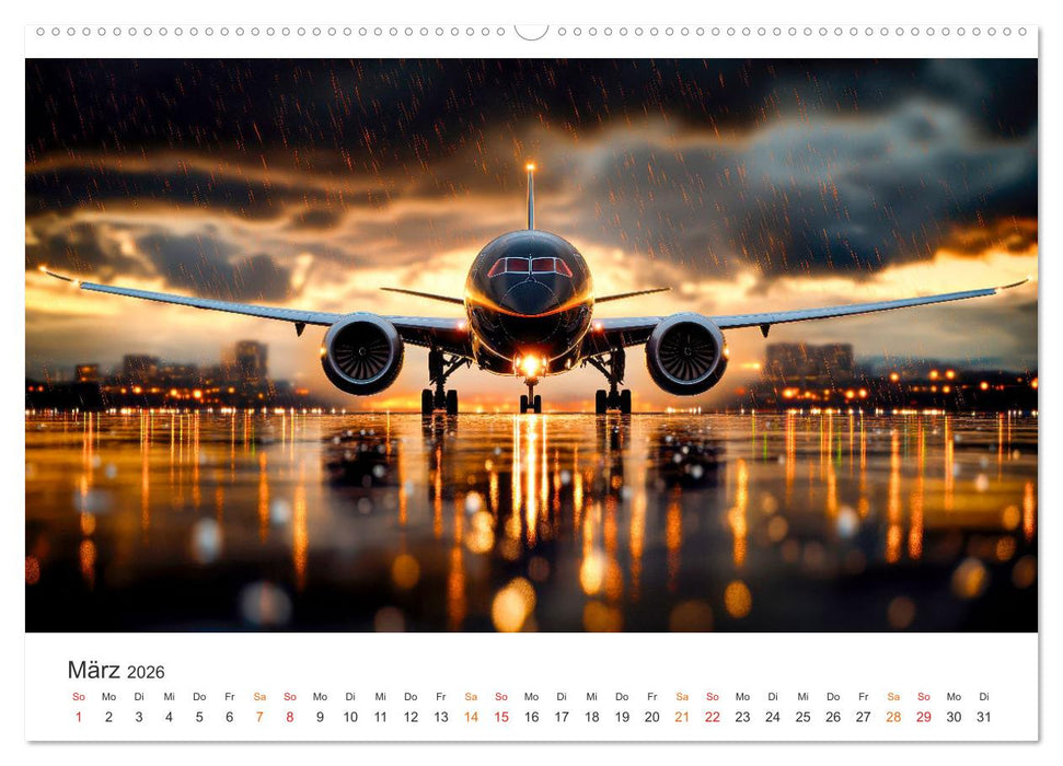 Flugzeuge - Stahlriesen am Himmel (CALVENDO Premium Wandkalender 2026)