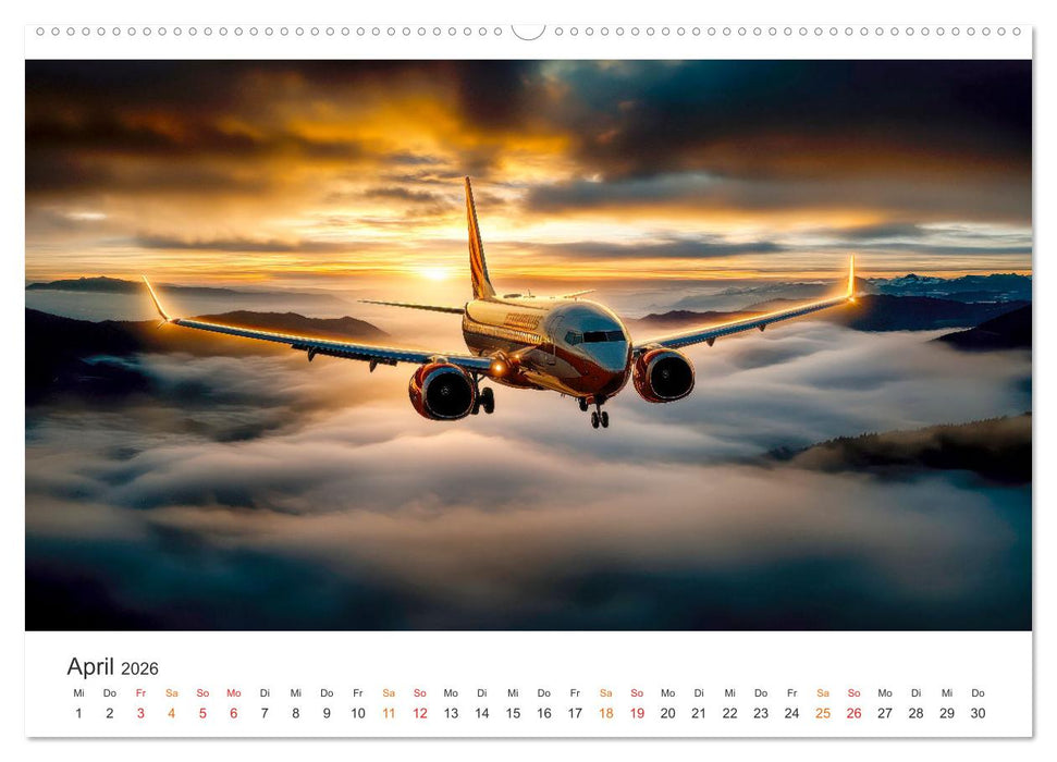 Flugzeuge - Stahlriesen am Himmel (CALVENDO Premium Wandkalender 2026)