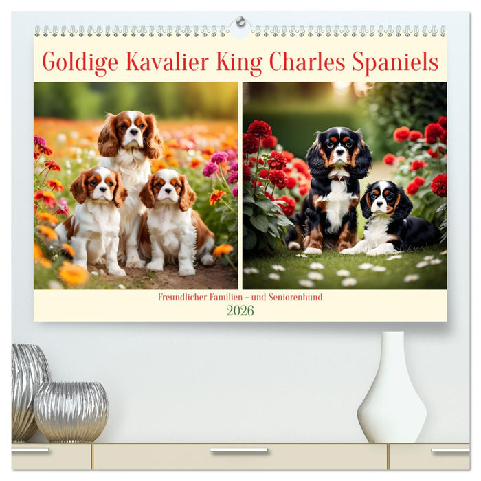 Goldige Kavalier King Charles Spaniels (CALVENDO Premium Wandkalender 2026)