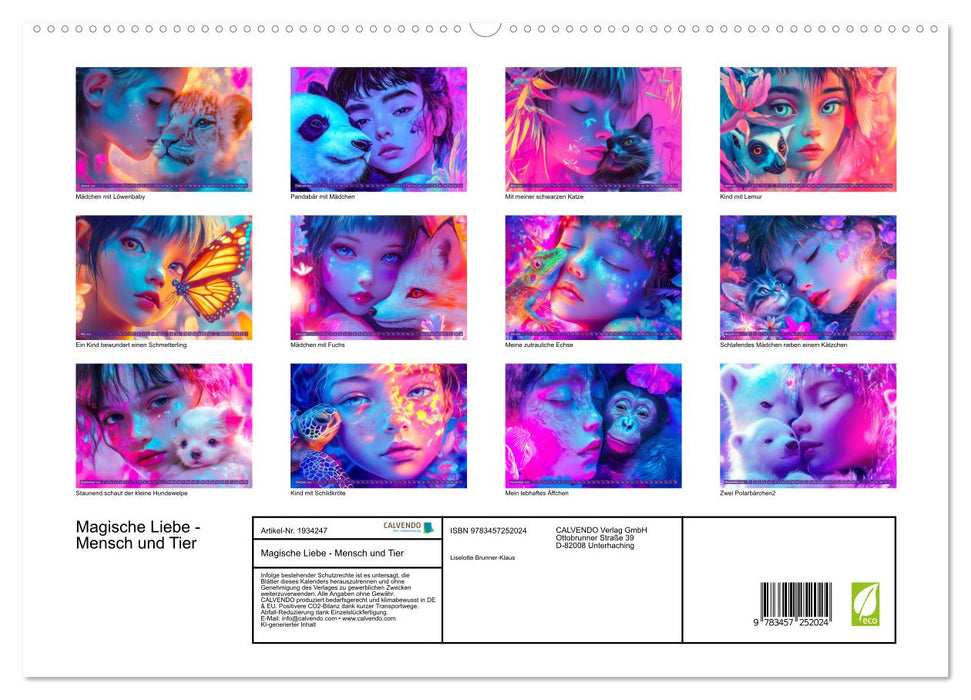 Magische Liebe - Mensch und Tier (CALVENDO Premium Wandkalender 2026)