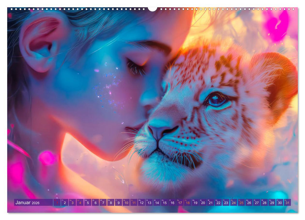 Magische Liebe - Mensch und Tier (CALVENDO Premium Wandkalender 2026)