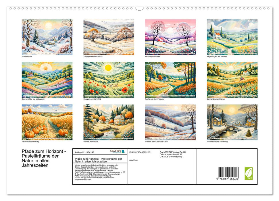 Pfade zum Horizont - Pastellträume der Natur in allen Jahreszeiten (CALVENDO Premium Wandkalender 2026)