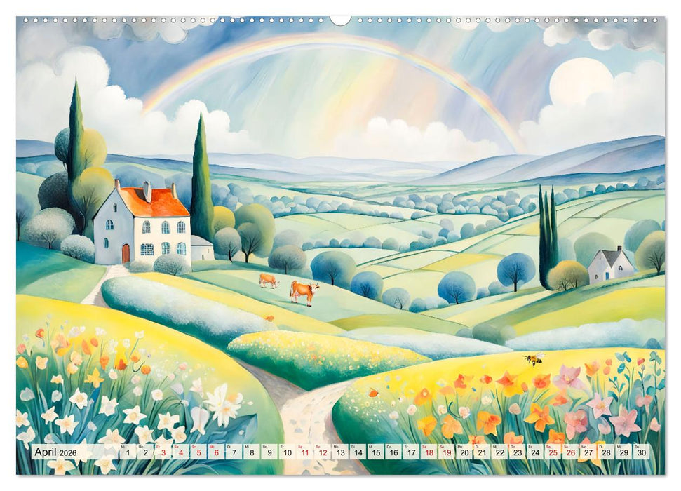 Pfade zum Horizont - Pastellträume der Natur in allen Jahreszeiten (CALVENDO Premium Wandkalender 2026)