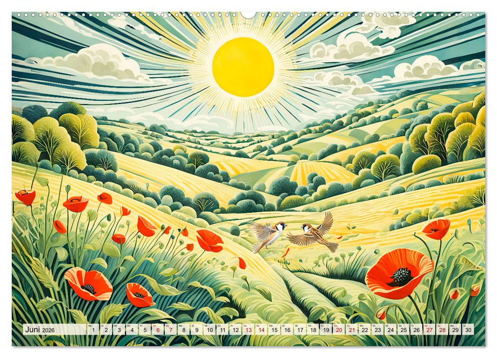 Pfade zum Horizont - Pastellträume der Natur in allen Jahreszeiten (CALVENDO Premium Wandkalender 2026)