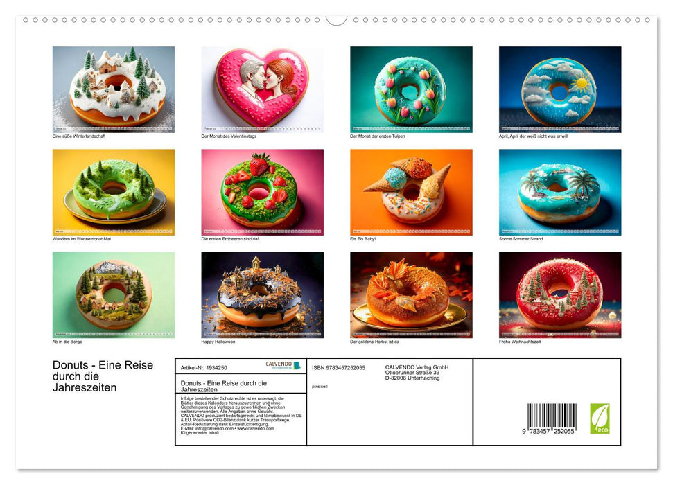 Donuts - Eine Reise durch die Jahreszeiten (CALVENDO Premium Wandkalender 2026)