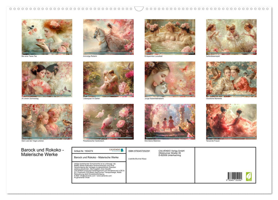 Barock und Rokoko - Malerische Werke (CALVENDO Wandkalender 2026)
