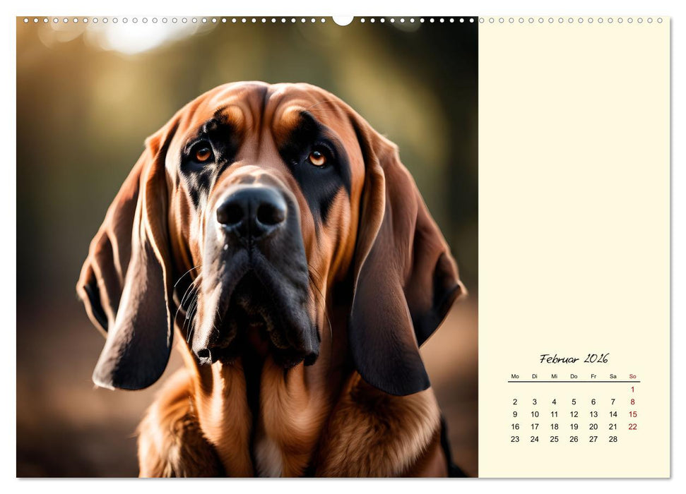 Bloodhound - Mächtige Spürnase (CALVENDO Wandkalender 2026)