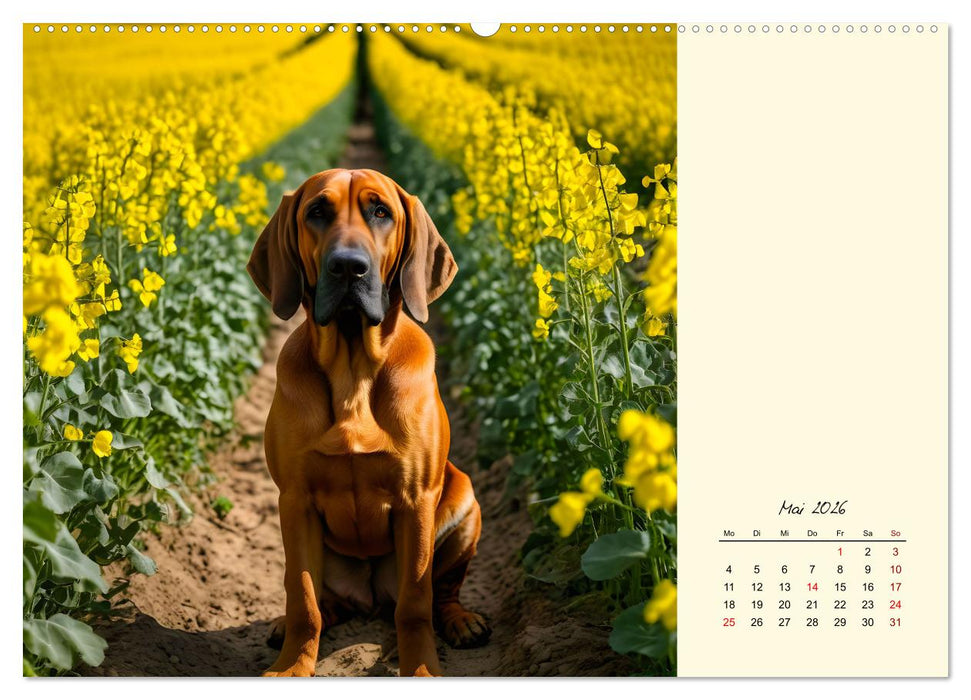Bloodhound - Mächtige Spürnase (CALVENDO Wandkalender 2026)