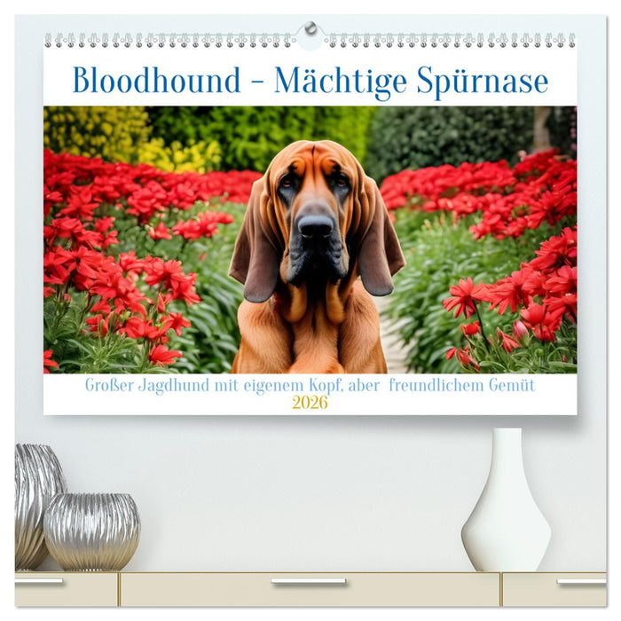 Bloodhound - Mächtige Spürnase (CALVENDO Premium Wandkalender 2026)