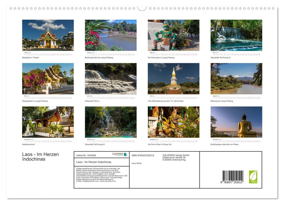 Laos - Im Herzen Indochinas (CALVENDO Premium Wandkalender 2026)