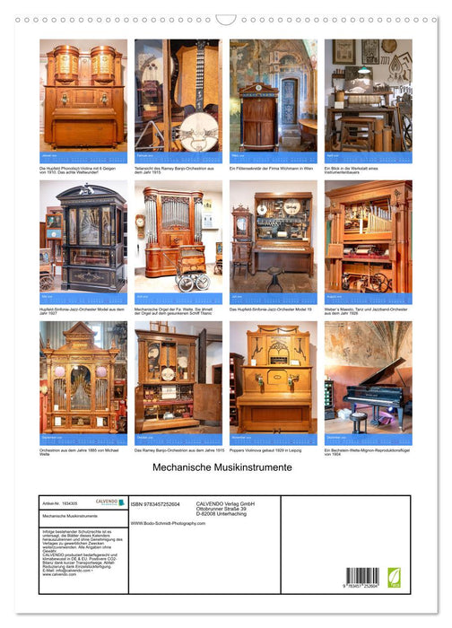 Mechanische Musikinstrumente (CALVENDO Wandkalender 2026)