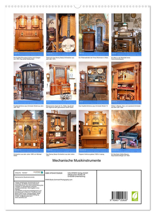 Mechanische Musikinstrumente (CALVENDO Premium Wandkalender 2026)
