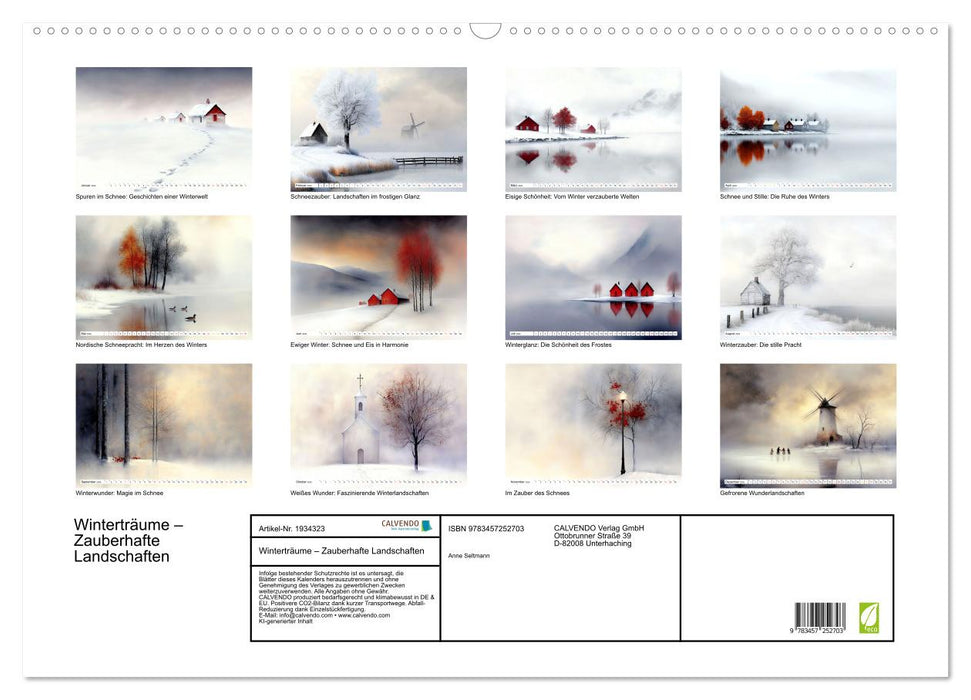 Winterträume – Zauberhafte Landschaften (CALVENDO Wandkalender 2026)