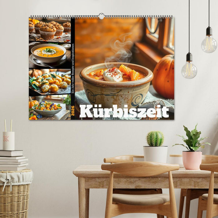 Kürbiszeit - Ein Jahr voller Rezepte und Inspirationen (CALVENDO Wandkalender 2026)