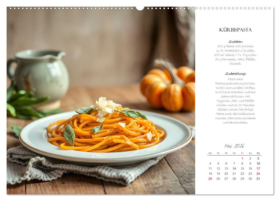 Kürbiszeit - Ein Jahr voller Rezepte und Inspirationen (CALVENDO Wandkalender 2026)