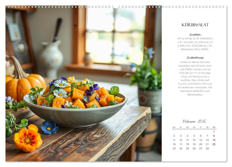 Kürbiszeit - Ein Jahr voller Rezepte und Inspirationen (CALVENDO Premium Wandkalender 2026)