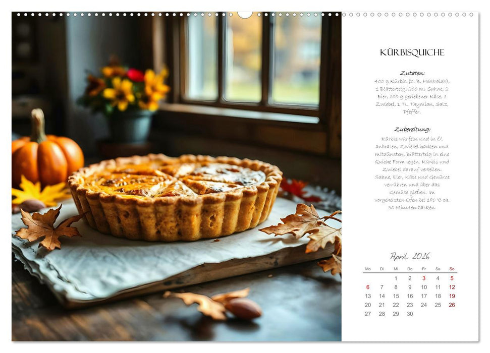 Kürbiszeit - Ein Jahr voller Rezepte und Inspirationen (CALVENDO Premium Wandkalender 2026)