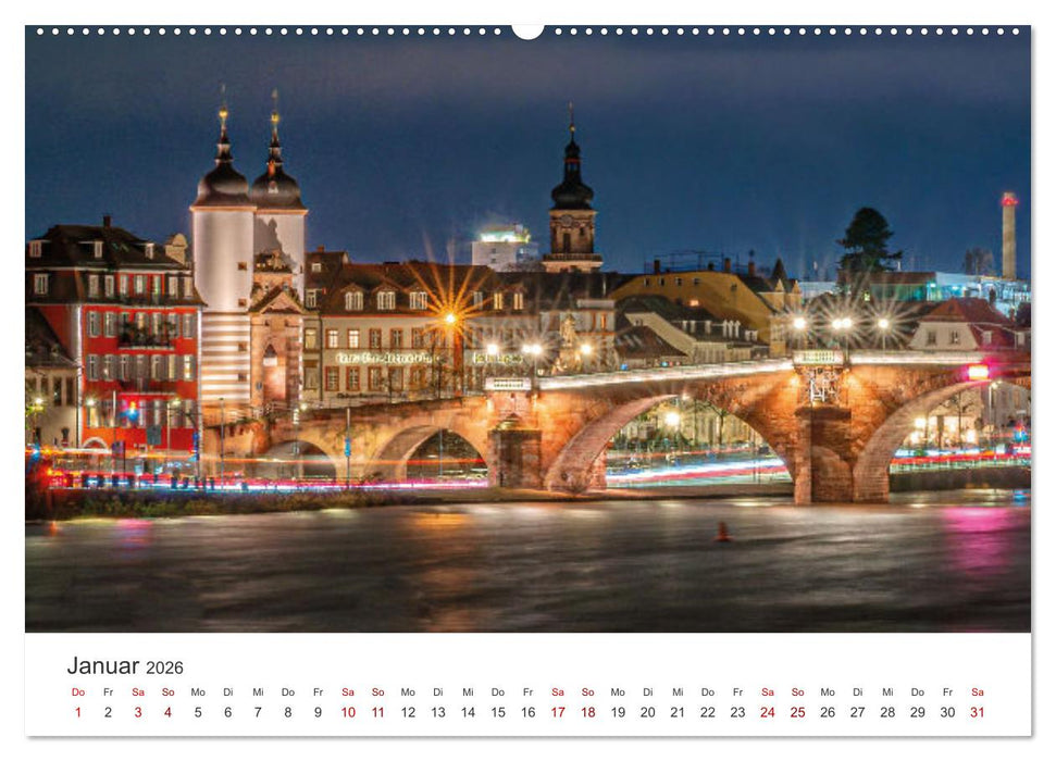 Lichtstimmungen in Heidelberg (CALVENDO Premium Wandkalender 2026)