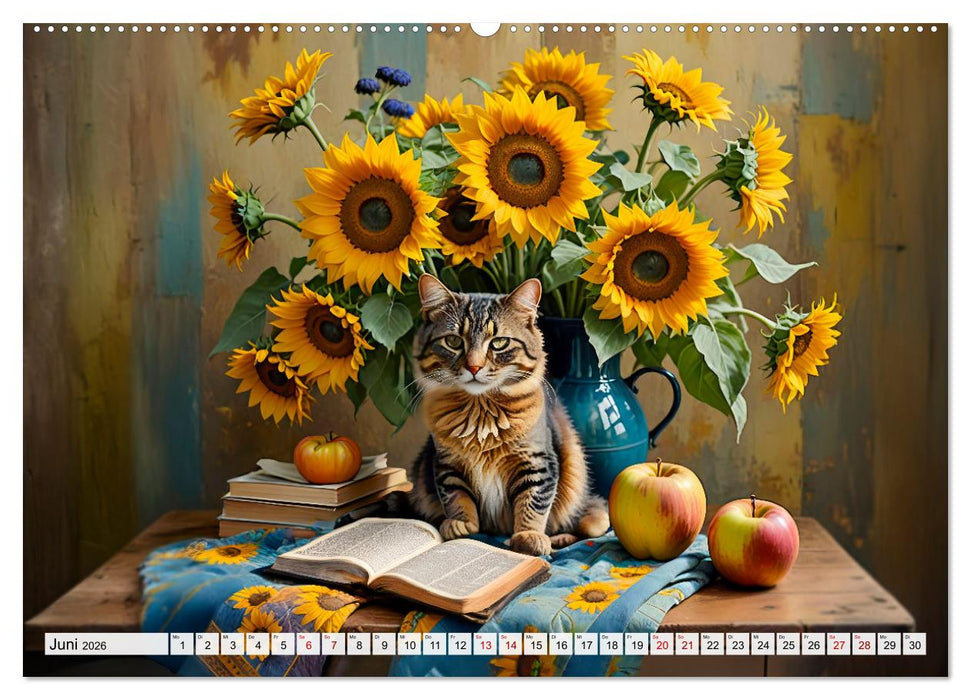 Klassische Katzenporträts - Katzen in opulenten Stillleben (CALVENDO Premium Wandkalender 2026)
