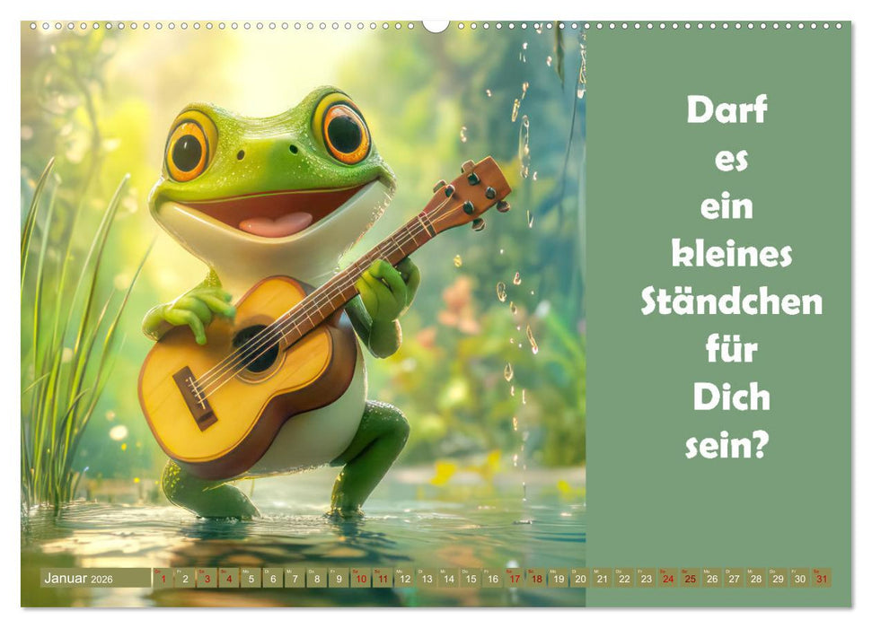 Witzige Frösche - Sprüche (CALVENDO Wandkalender 2026)