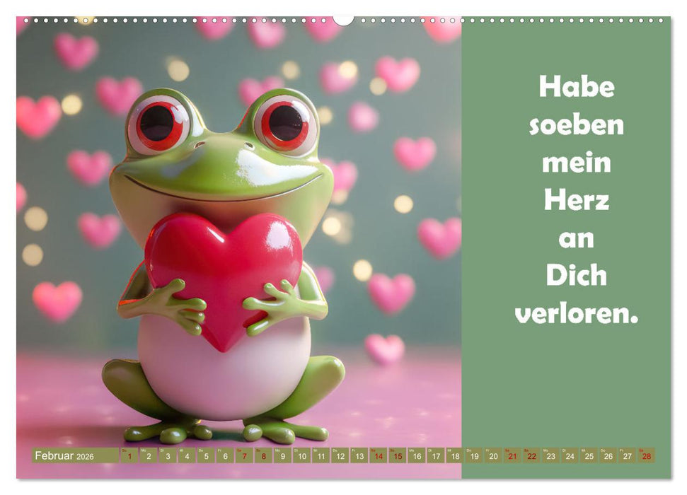 Witzige Frösche - Sprüche (CALVENDO Wandkalender 2026)