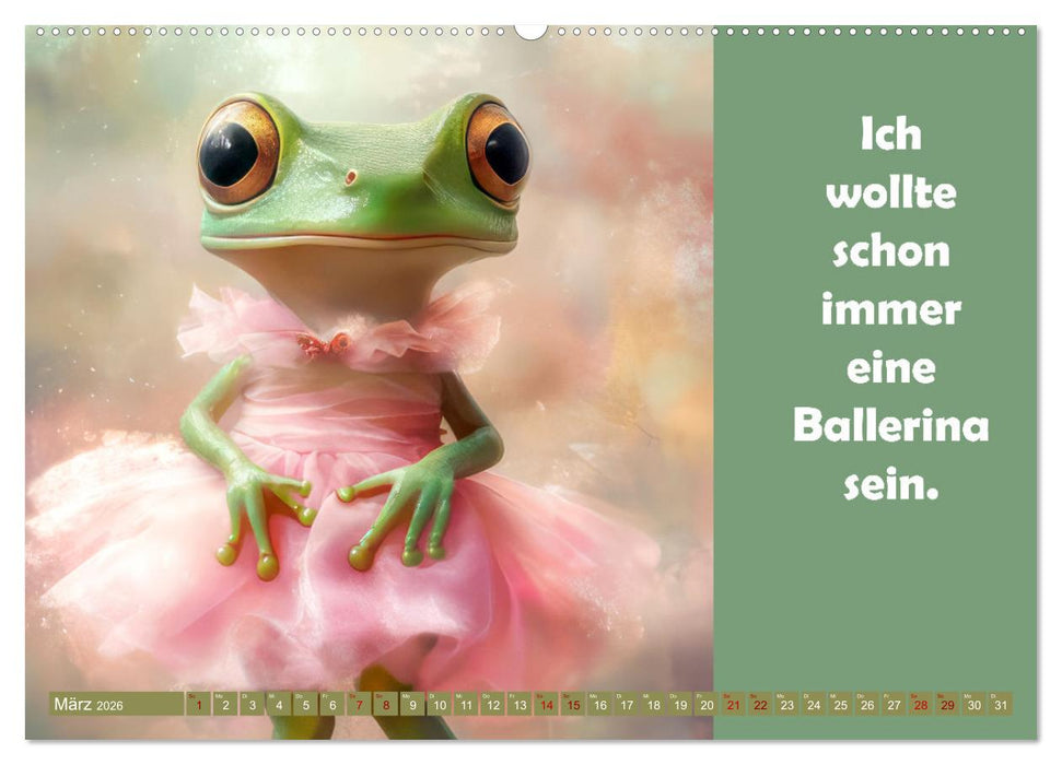 Witzige Frösche - Sprüche (CALVENDO Wandkalender 2026)