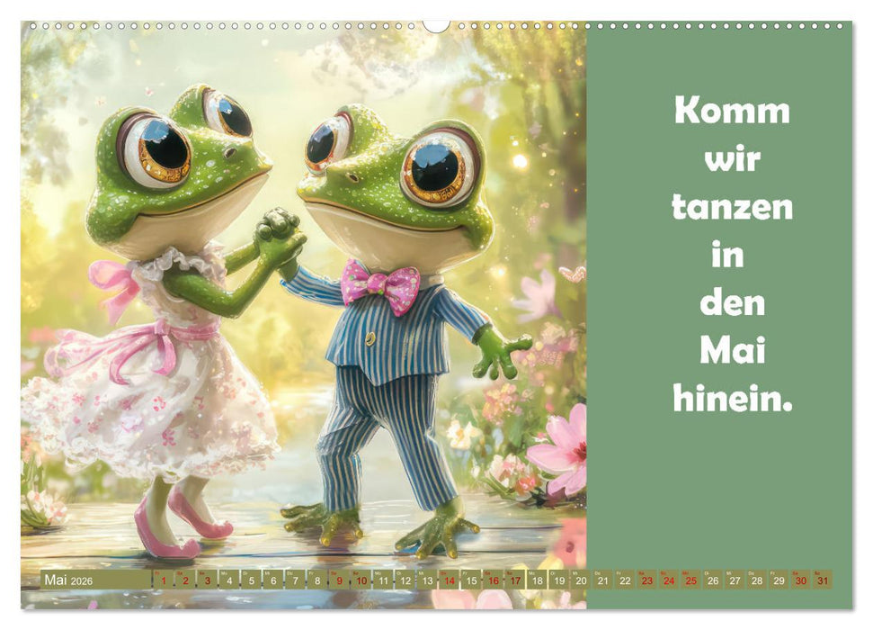 Witzige Frösche - Sprüche (CALVENDO Wandkalender 2026)
