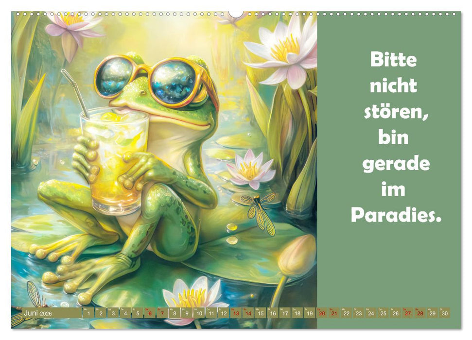 Witzige Frösche - Sprüche (CALVENDO Wandkalender 2026)