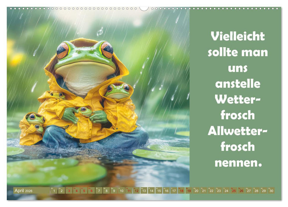 Witzige Frösche - Sprüche (CALVENDO Premium Wandkalender 2026)