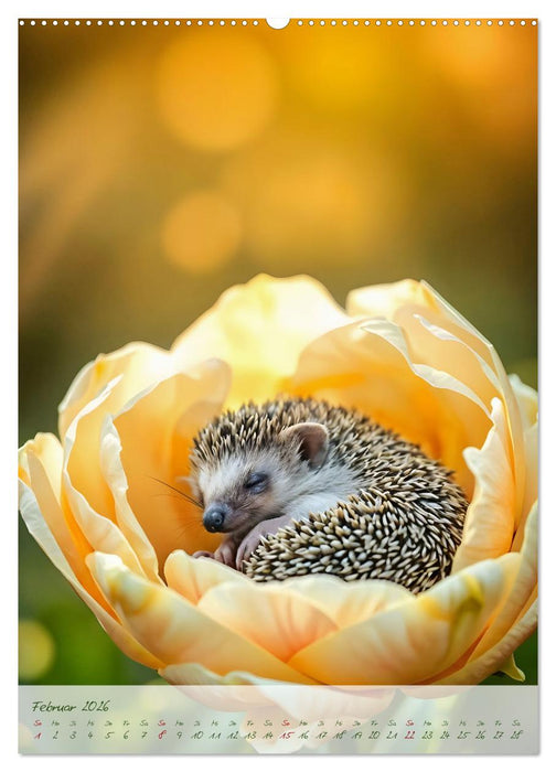 Schlummerzauber - Die Kinder des Waldes in ihren Blütenwiegen (CALVENDO Wandkalender 2026)