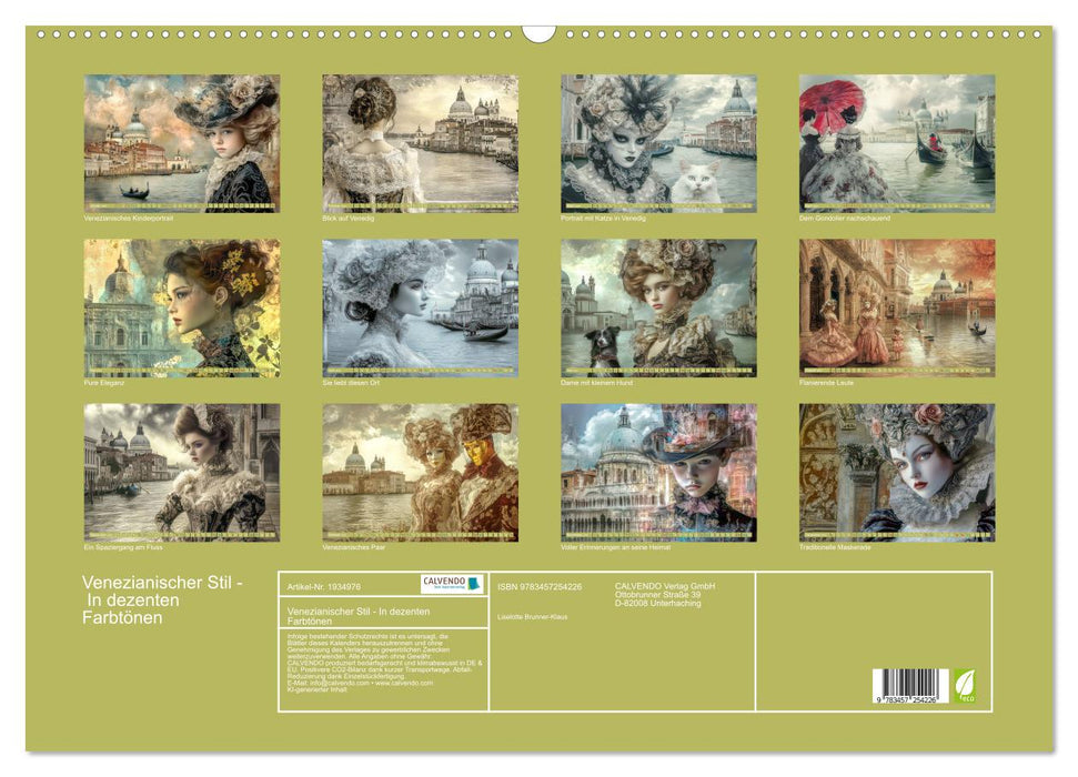 Venezianischer Stil - In dezenten Farbtönen (CALVENDO Wandkalender 2026)